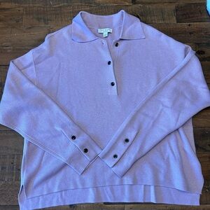 Ann Taylor Light Purple Button-Up Top
